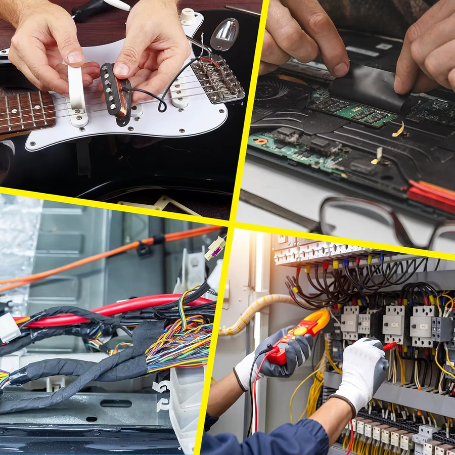 Selbstklebendes schwarzes Acetat-Isolierband für Telefon, LCD, Laptop, PC und Kabelwickel, 30 m - Bild 6