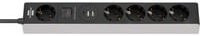 Brennenstuhl Steckdosenleiste 5-fach mit Schalter, 1x USB-C Power Delivery, 2x USB-A, 45W, grau/schwarz - Bild 1