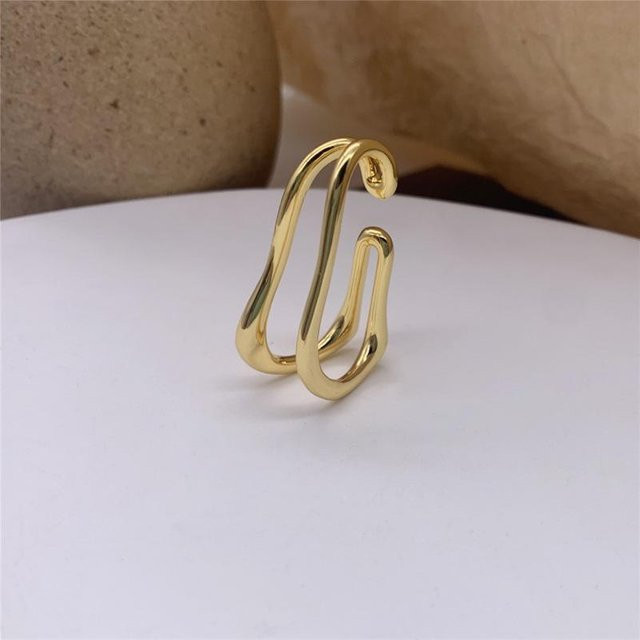 Ohrclip Ohrring, Kupfer, Gold, Damen, Vintage, Geometrisch Gedreht - Bild 1
