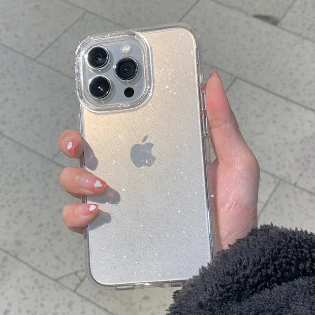 Yiran Bag Glitzernde Klarsichthülle für iPhone 16 15 14 13 12 11 Pro Max Plus SE in Grau - Bild 1