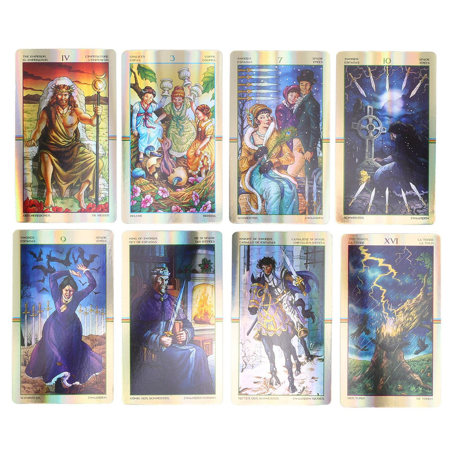 Neoglint Tarotkarten Deck Schicksal Wahrsagerei Hologrammpapier Englisch - Bild 2