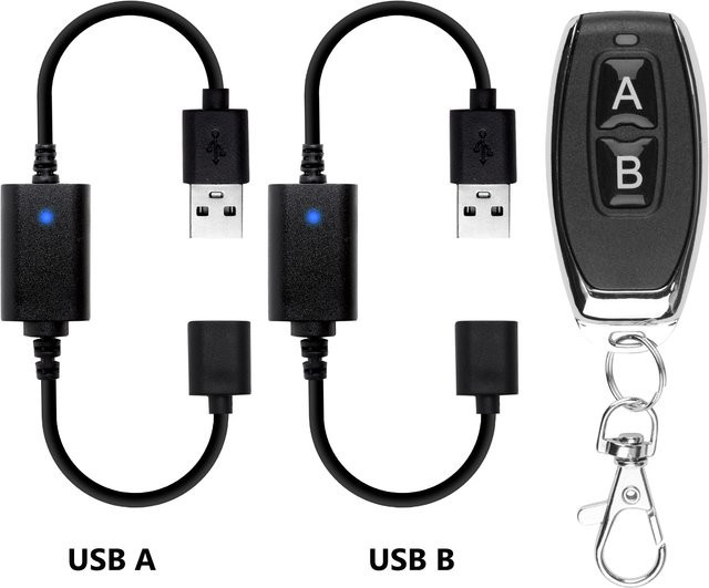 CENTURY AOKE Drahtloser RF-Fernbedienungsschalter USB 433MHz DC 5V Ein/Aus Treiber für LED-Lichtstreifen und Ventilatoren in Schwarz - Bild 1