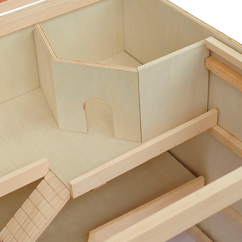PawHut Hamsterkäfig aus Tannenholz und PVC in Braun, B/H/T: 57 x 55 x 115 cm - Bild 2