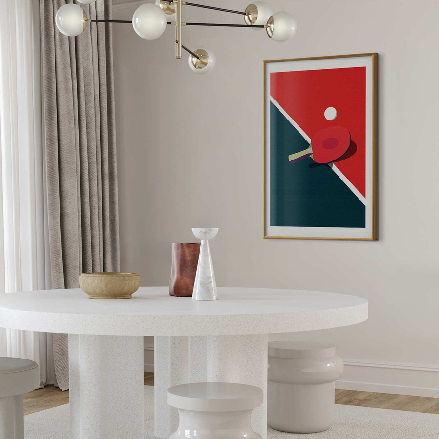Plakat mit Tischtennis-Motiv: Ball und Schläger auf dem Tisch - Bild 2
