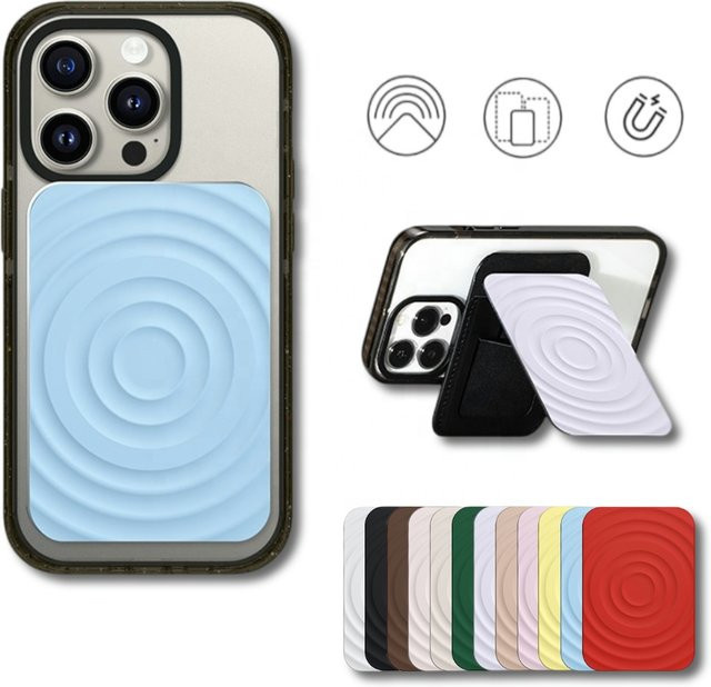 2in1 Magnetische Flüssigsilikon Handyhülle mit Kartensteckplatz und NFC-Funktion in Braun - Bild 1