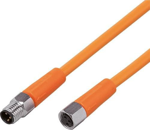 ifm electronic Verbindungsleitung EVT143, Stecker gerade, Buchse gerade, Polzahl 3, Farbe: orange, Länge: 0,6 m - Bild 1