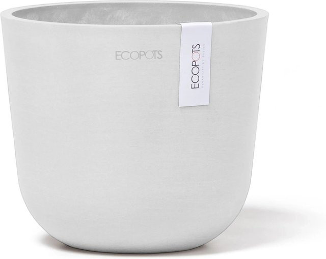 Ecopots Pflanztopf Oslo Mini Weiß aus recyceltem Kunststoff in runder Form, Durchmesser: 16 cm, Höhe: 14 cm - Bild 1