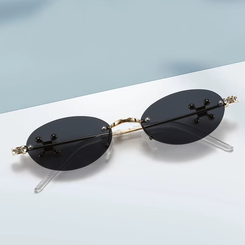 Sumory Sonnenbrille, randlos, oval, Metall, pink, Damen - Bild 2