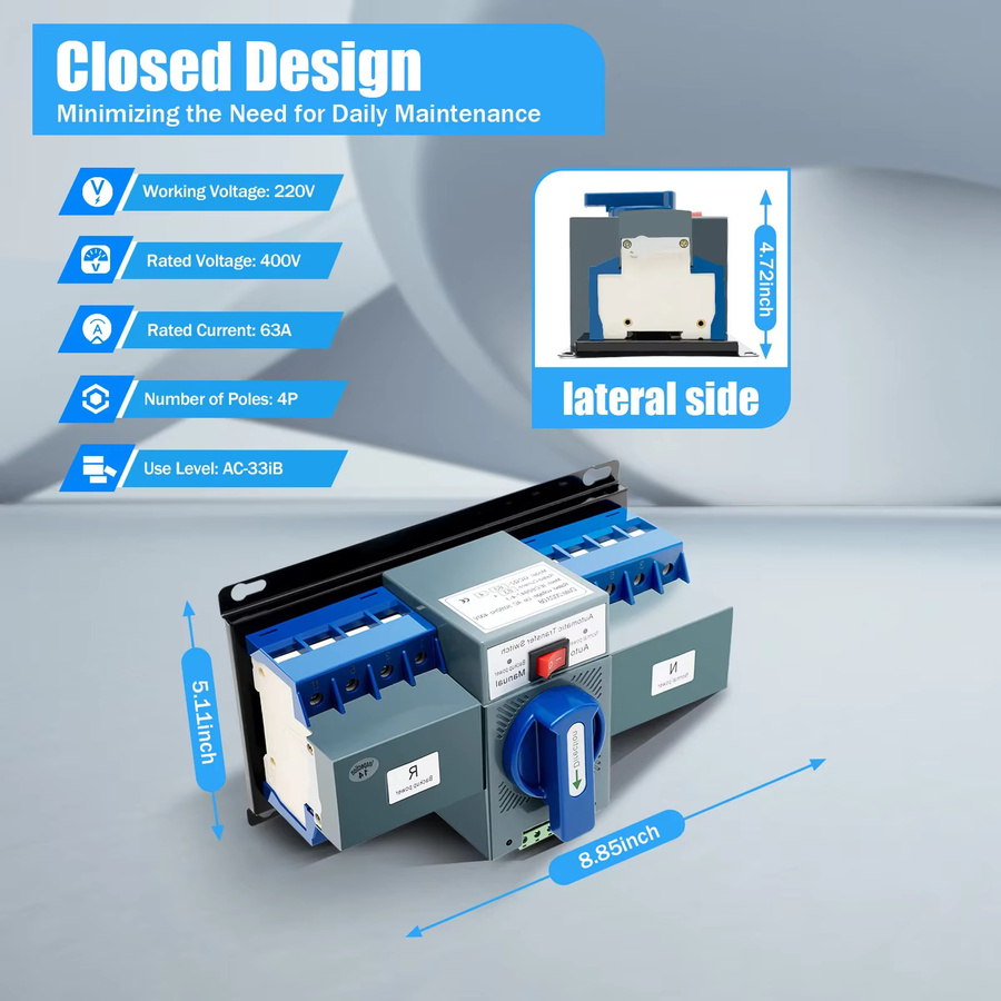 4P 63A PRO Dual Power Automatic Transfer Switch für Generator zur Stromversorgung - Bild 6