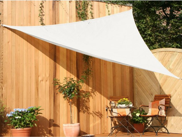 Dreiecksonnensegel Floracord aus HDPE in Weiß, B/T/H: 360 x 360 x 360 cm - Bild 1