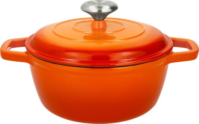 SILVERCREST Premium Gusseisentopf mit Emaille-Beschichtung in Orange - Bild 1