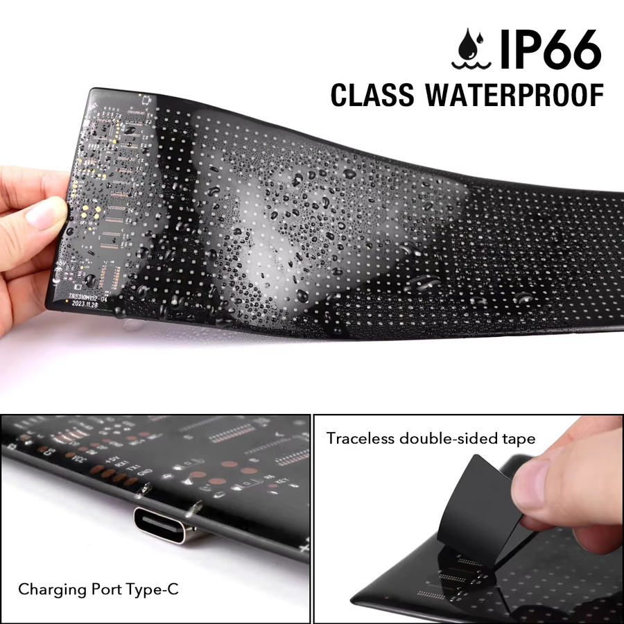 VASTFIRE LED-Matrix-Pixel-Panel Flexible RGB Werbeleuchte mit Lauftext-Anzeige in Schwarz - Bild 5