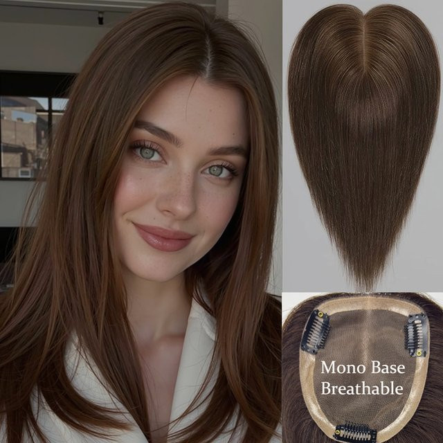 CC YOUNG Haarteilsystem, 100 % Echthaar, Mono- und PU-Basis, Clips - Bild 1