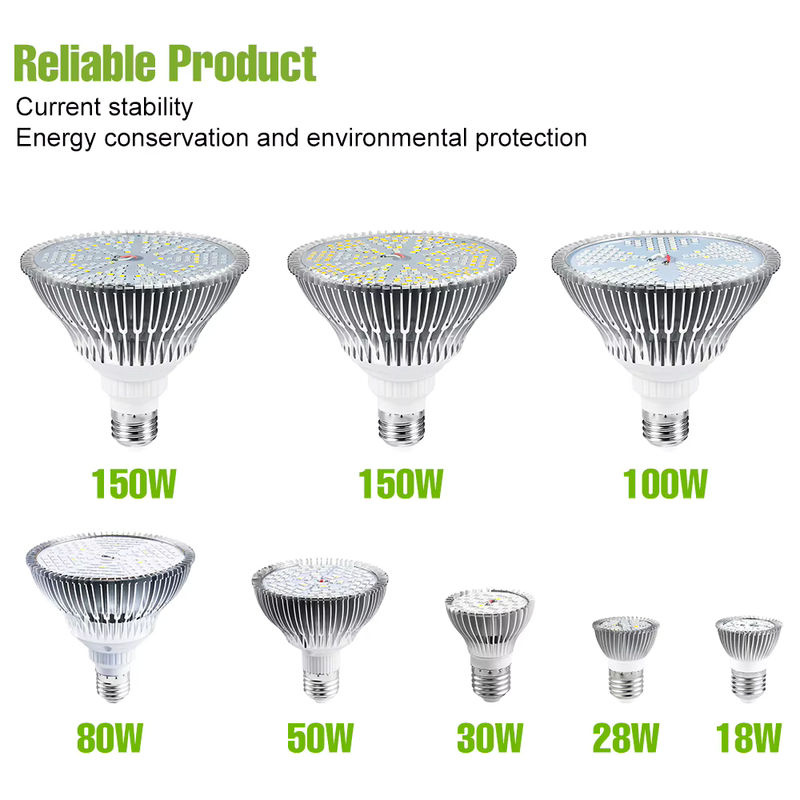 NJHIKG 150W LED Pflanzenlampe E27 Vollspektrum Wachstumslicht für Gemüse, Sämlinge, Blüten und Früchte in Weiß - Bild 2