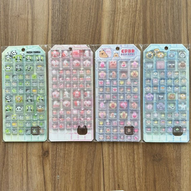 Kawaii Tier-Aufkleber mit Glitzersteinchen von Sticker Story Store, 4 Stück, Multicolor, Papier für DIY Scrapbook und Notizbuch-Dekoration - Bild 1