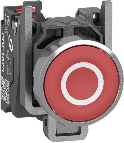 Schneider Electric Harmony XB4 Drucktaster XB4BA43225, Metall, Rot, Beschriftung O, Tastendruck, 1Ö, 22mm - Bild 1
