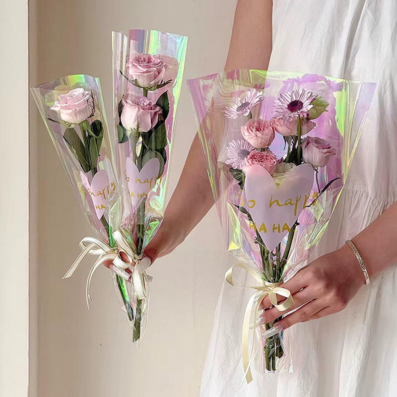 30 Stück wasserdichte Rosenhüllen mit Herzdesign in Multicolour für DIY-Geschenkverpackungen - Bild 3