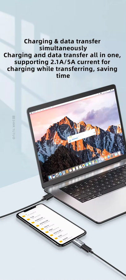 OTG-Adapter für iOS Lightning auf USB-C mit 20W Schnellladefunktion PD, Schwarz - Bild 2