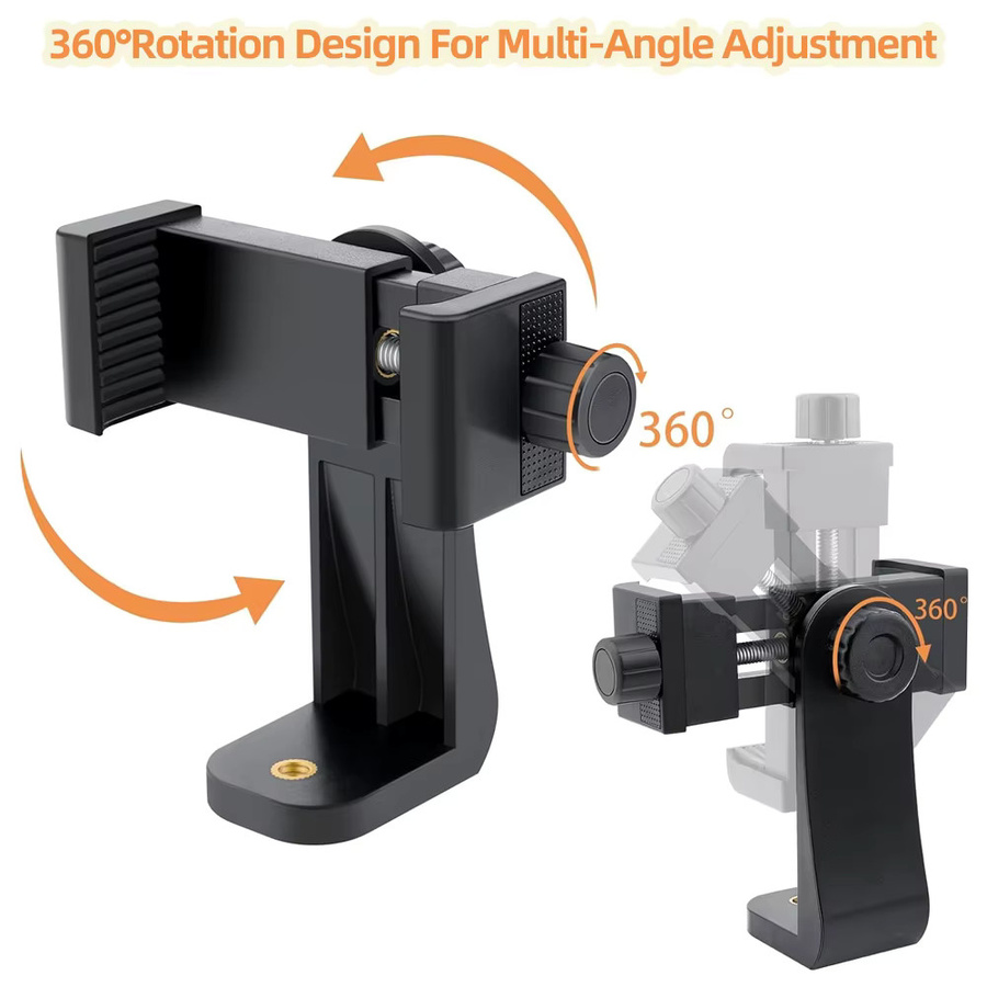 EXSKOF 6-in-1 Smartphone Brusthalterung mit verstellbarem Clip und Stativ sowie Selfie Stick in Schwarz für Samsung, iPhone, HUAWEI, XIAOMI, Realme und GoPro OSMO Action Cam - Bild 3