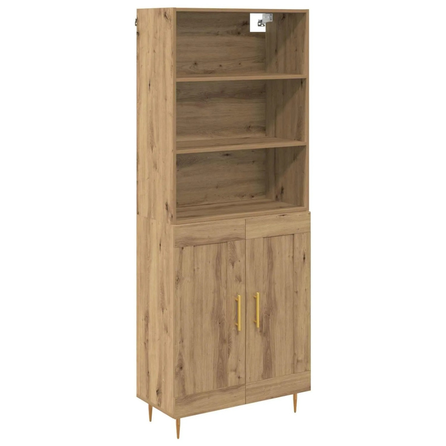 vidaXL Highboard Artisan-Eiche in Braun mit internen Regalen, B/T/H: 69,5 x 34 x 180 cm - Bild 2