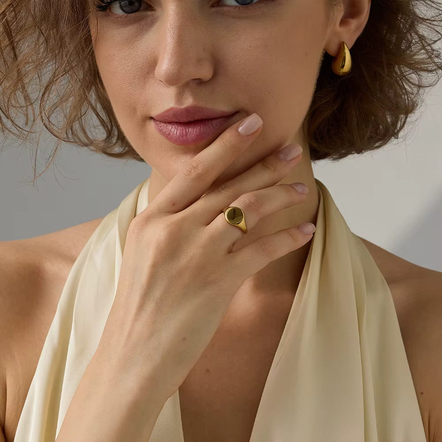 St-Delan Ring, 18K vergoldeter Edelstahl, Gold, Vintage, Damen - Bild 2