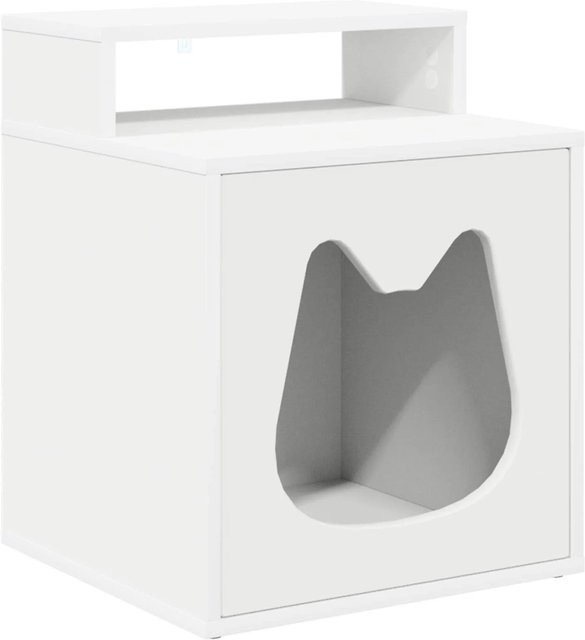vidaXL Katzenhaus Weiß aus Holzwerkstoff B/T/H: 42,5 x 40 x 53,5 cm - Bild 1