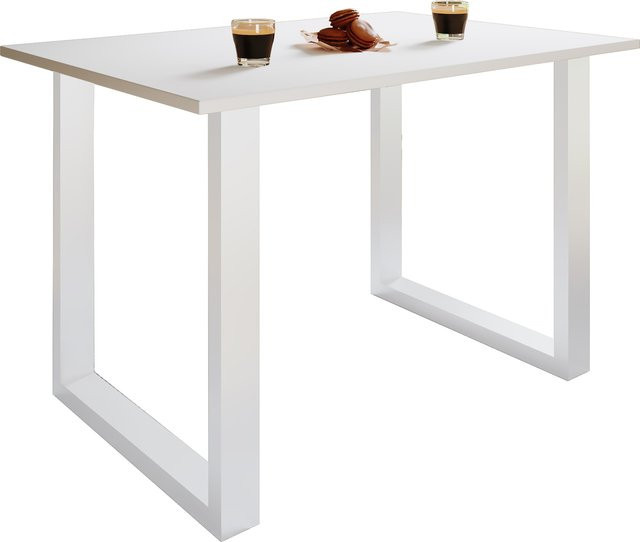 VCM Schreibtisch Lona U aus Holz mit Metallfüßen, B/T/H: 140 x 80 x 76 cm - Bild 1