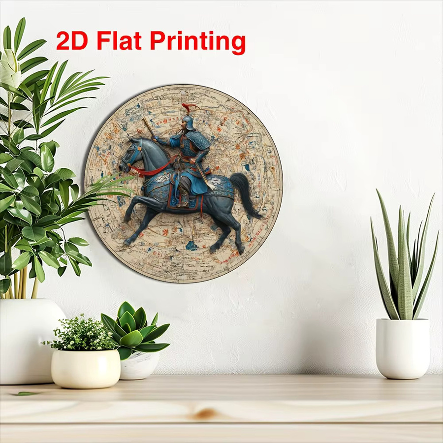 Runde Wanddekoration Koreanischer Ritter von CIFBUY aus Aluminium, Mehrfarbig, Durchmesser: 20,3 cm - Bild 2