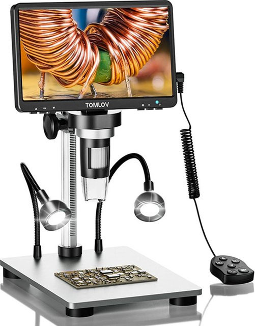 TOMLOV DM9 Digitales USB-Mikroskop mit 7-Zoll-LCD-Display, 1080P Auflösung und 1200-facher Vergrößerung für die Telefonreparatur - Bild 1