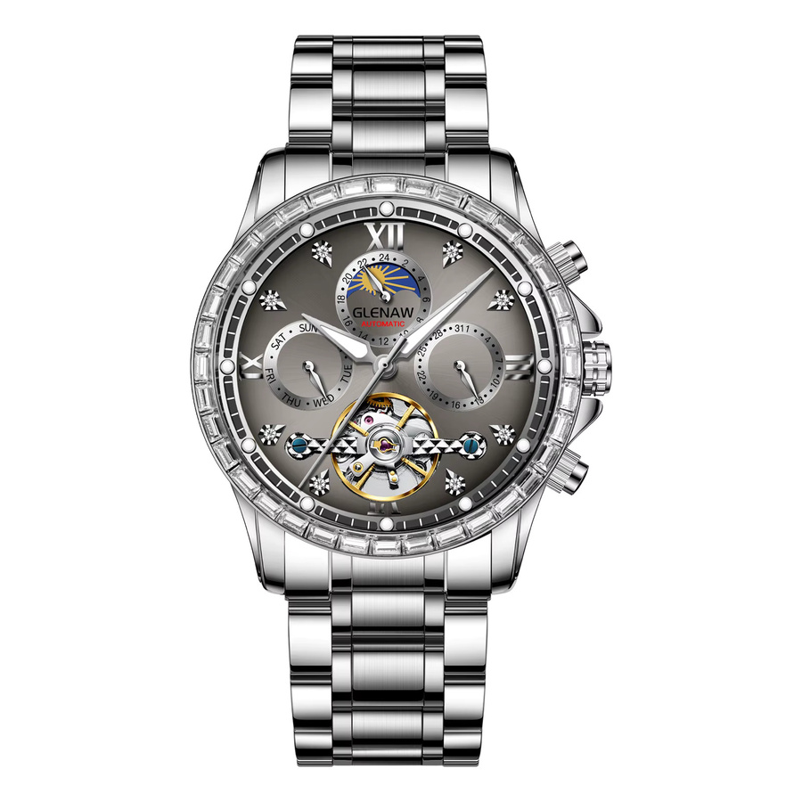 Glenaw Armbanduhr Automatik, Edelstahl, Blau, Herren - Bild 5