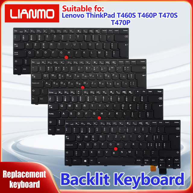 Beleuchtete Tastatur für Lenovo ThinkPad T460S T460P T470S T470P in Schwarz mit nordischem Layout - Bild 1