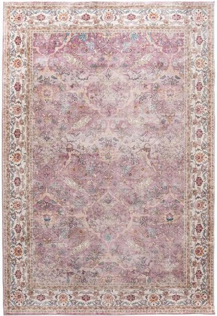 Waschbarer Boho-Teppich von Wucifang Shoes in Pink mit Vintage-Design, rutschfest und weich, B/T: 120 x 160 cm