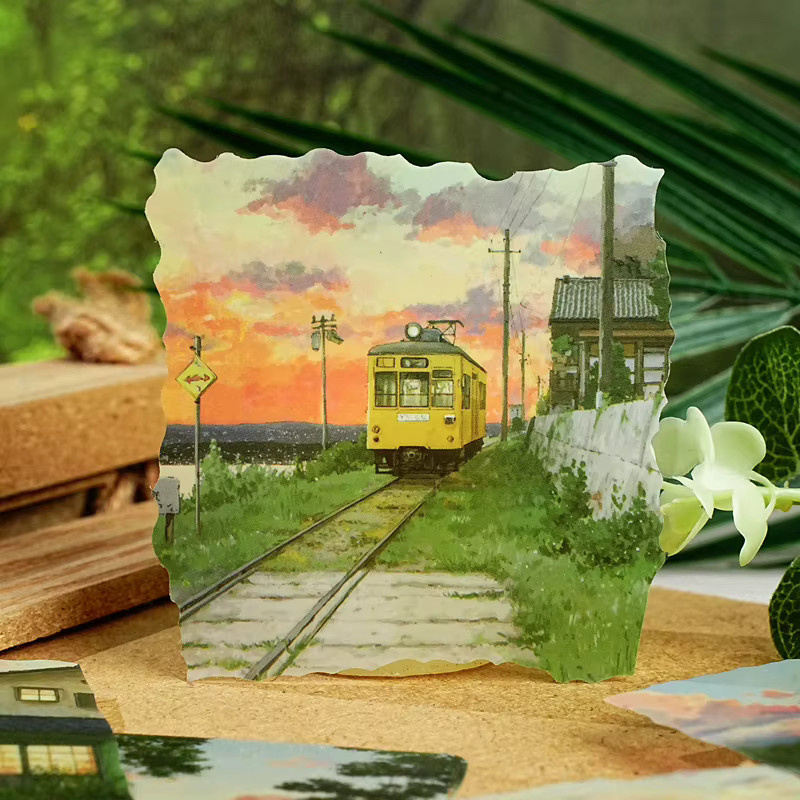 JIANQI 15er Pack Landschaft Aufkleber mit Sonnenuntergang Motiv für DIY Scrapbook und Handbuch in Multicolour - Bild 3