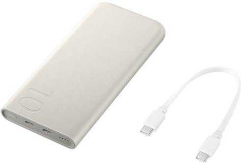 Samsung Powerbank Battery Pack 10000 mAh mit Power Delivery 3.0 und USB-C Fast Charge in Beige mit Statusanzeige - Bild 1