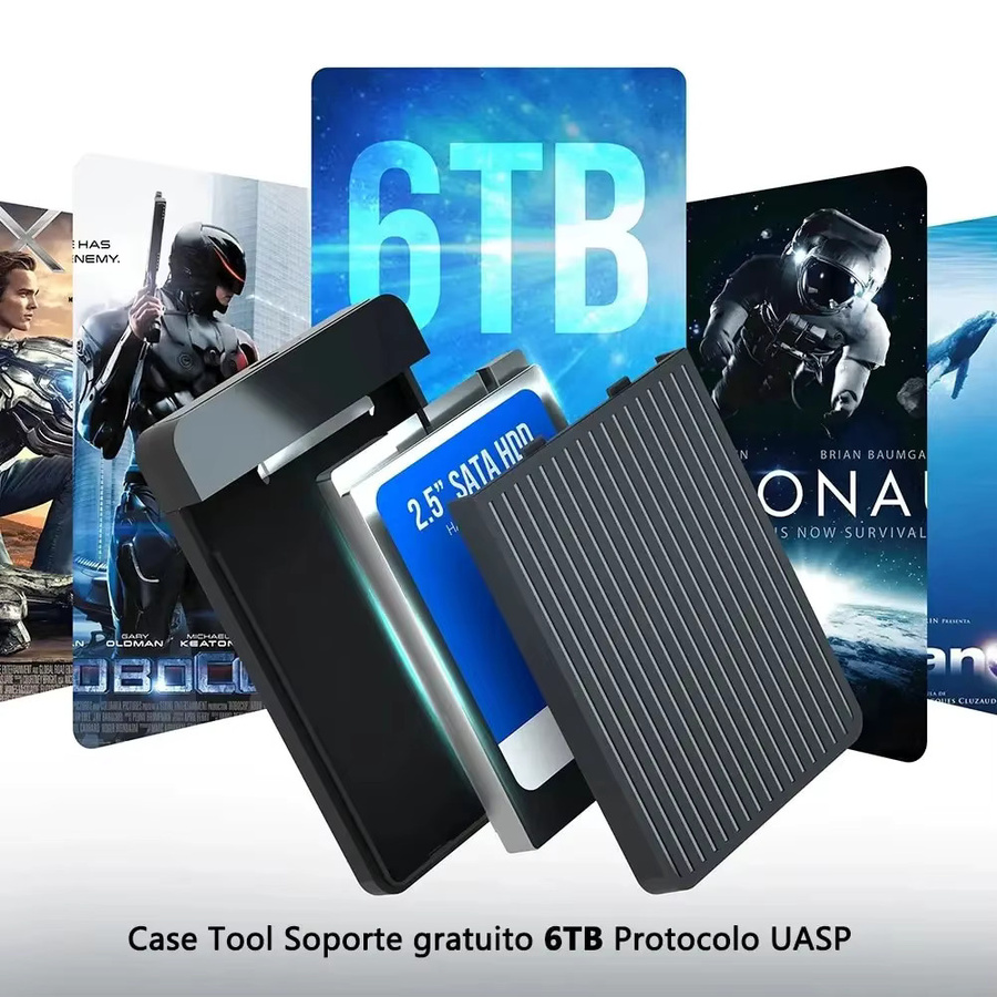 KEBIDU USB 3.0 HDD-Gehäuse für 2,5 Zoll SATA HDD und SSD, externes Festplattengehäuse mit 6 Gbit/s Hochgeschwindigkeit, Schwarz - Bild 2