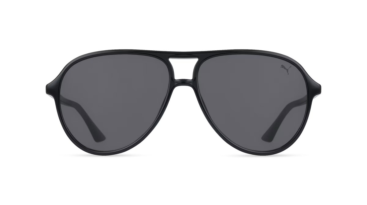 PUMA PU0523S Sonnenbrille Pilot, Vollrand, Kunststoff, Herren, Schwarz, Grau - Bild 1