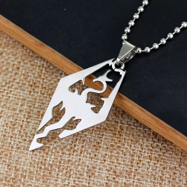 weyena Halskette Drachen, Edelstahl, Silber, Unisex - Bild 1