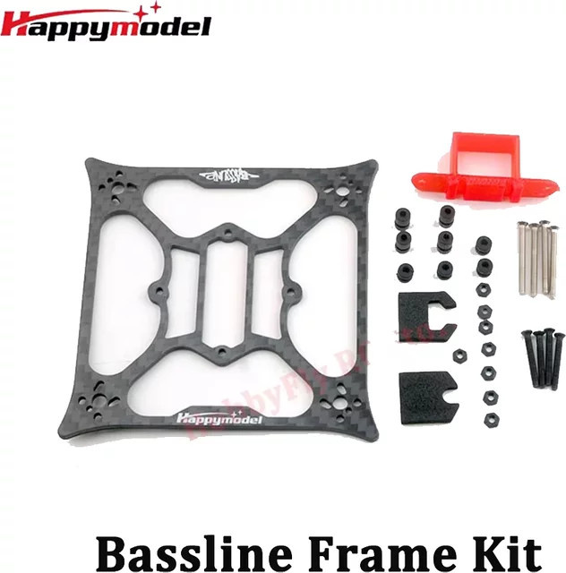 HappyModel Bassline 2S 2 Zoll FPV Drone Carbon Rahmen Kit, Schwarz - Bild 1