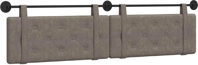 vidaXL Wandmontiertes gepolstertes Paneel in Grau mit Antik-PU-Optik, B/H/T: 210 x 55 x 5 cm - Bild 1