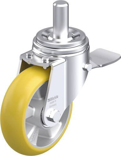 Blickle Stahlblech-Lenkrolle LHZ-ALTH 160K-ST-CO in Silber und Gelb mit 160 mm Rad-Durchmesser und einer Tragfähigkeit von 750 kg - Bild 1