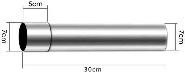 Home Dec Edelstahl-Schornsteinrohr in Silber, Durchmesser: 7 cm, Länge: 30 cm - Bild 1
