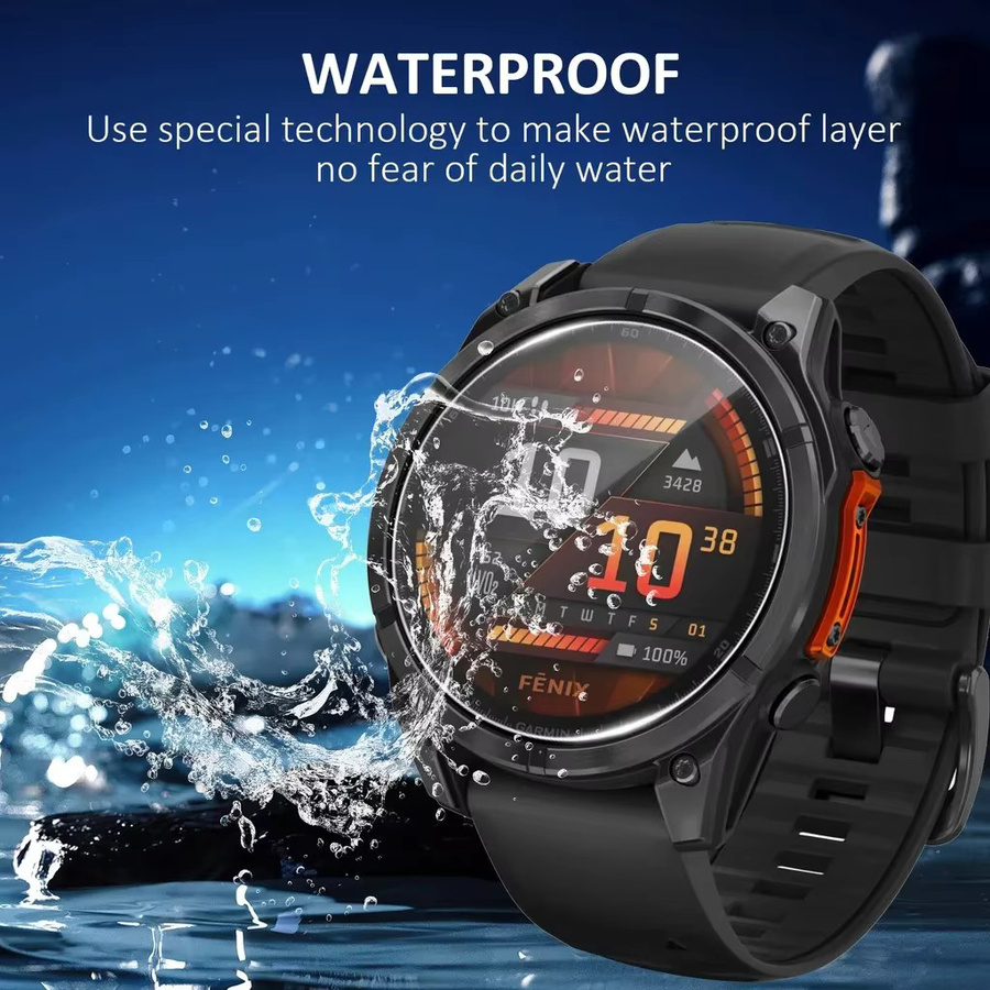 Garmin Fenix 8 Serie Displayschutzfolie aus gehärtetem Glas mit Installationswerkzeug, transparent, 9H Härtegrad, HD-klar und kratzfest - Bild 5