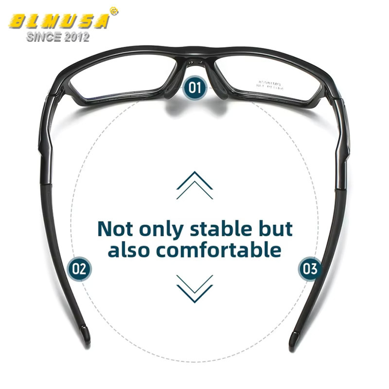 BLMUSA Sportbrille Pilotenstil, Herren, Vollrand, Schwarz, Kunststoff - Bild 3