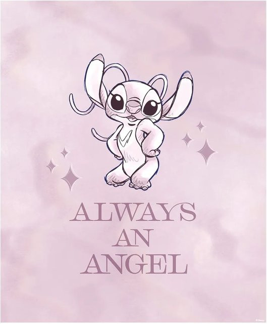 Komar Wandbild Stitch Always an Angel Paper Poster in Lila Mix und Pink, B: 30 cm, H: 40 cm - Bild 1