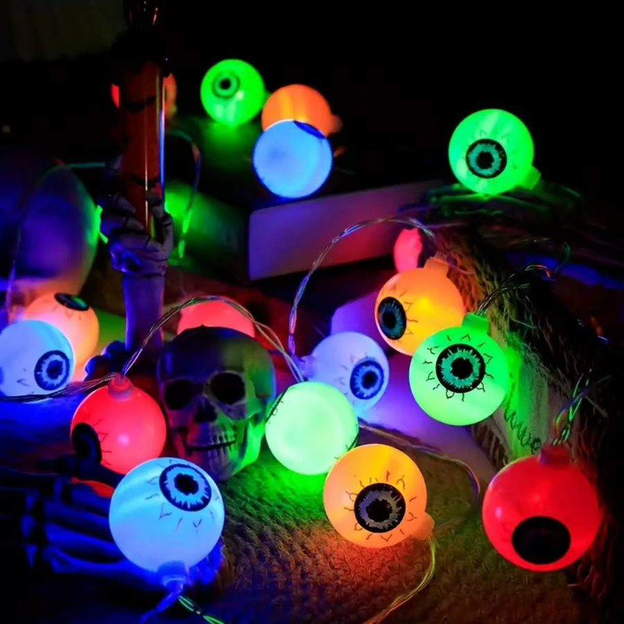 Peach Forest LED Halloween Augapfel Lichterkette batteriebetrieben für dekorative Atmosphäre - Bild 3