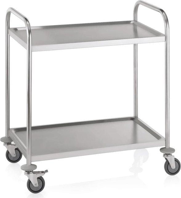 Servierwagen aus Edelstahl mit 2 Borden von ich-zapfe, B/T/H: 85 x 53 x 95 cm - Bild 1
