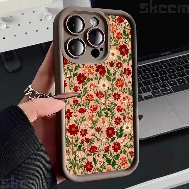 Handyhülle mit Retro-Blumenmuster für Samsung Galaxy S25 S24 S23 S22 Ultra S21 Plus S20 FE A15 A35 A54 A55 in Multicolour - Bild 1