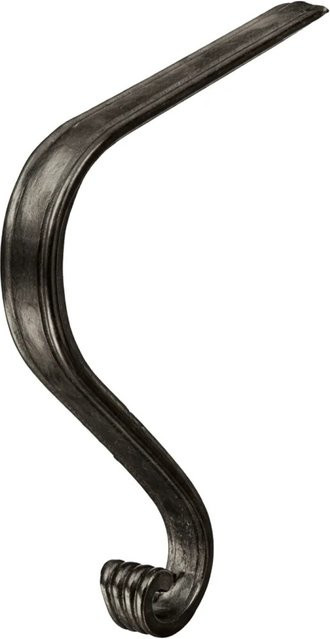 FeNau Handlaufanfänger aus Stahl S235JR, schwarz, geschwungen, H 400 mm, B 50 mm, T 14 mm - Bild 1