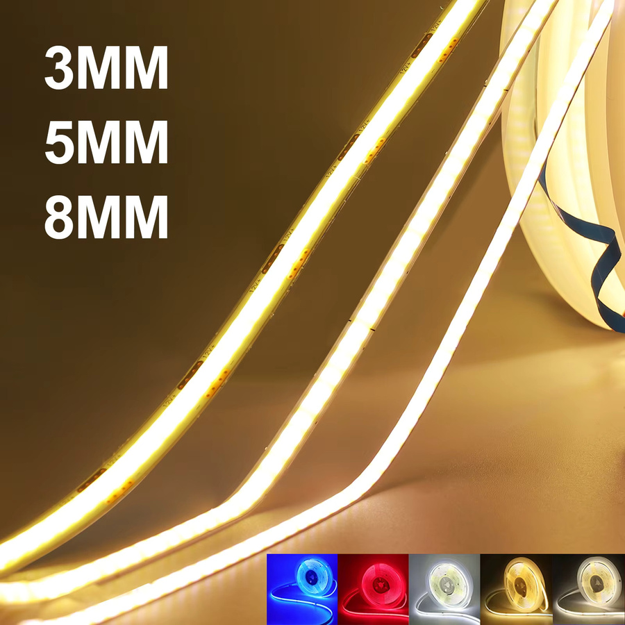XUNATA USB COB LED-Streifen für TV-Hintergrundbeleuchtung und Dekoration, flexibles LED-Band in Weiß, Blau, Grün, Rot, Gelb oder Multicolour - Bild 2