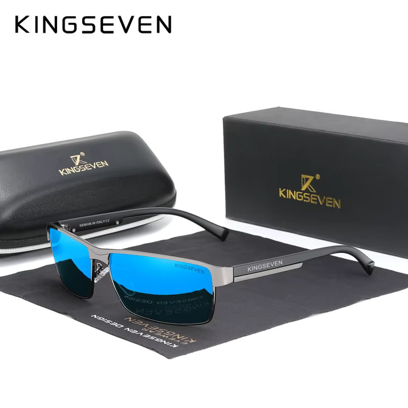 KINGSEVEN Sonnenbrille, polarisiert, Vollrand, rechteckig, Unisex - Bild 2